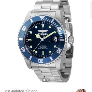 Invicta Men's Silver and Blue Watch